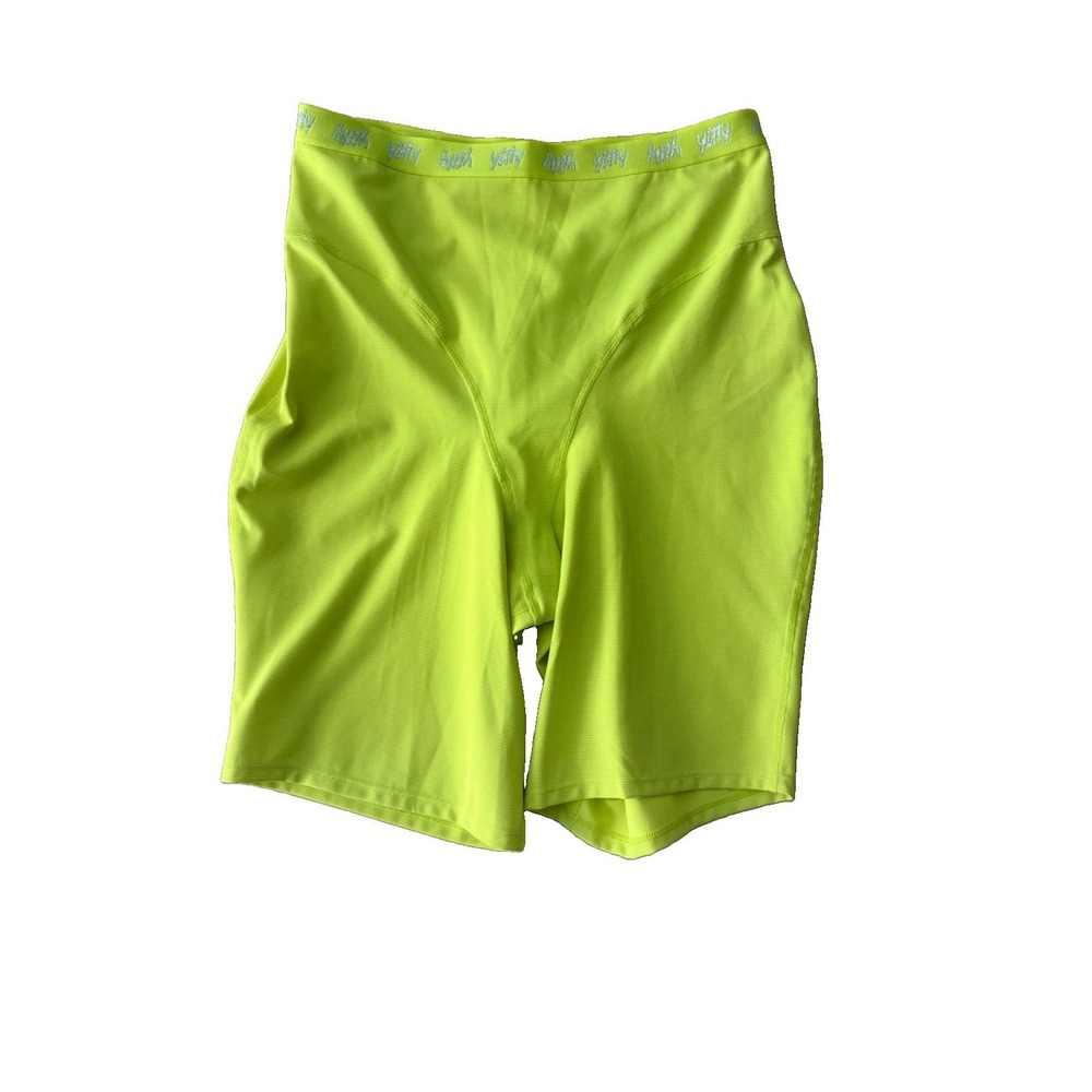 Yitty Womens Spotlight Shaping High Waist Shorts Neon Yellow Shimmer Bop Star